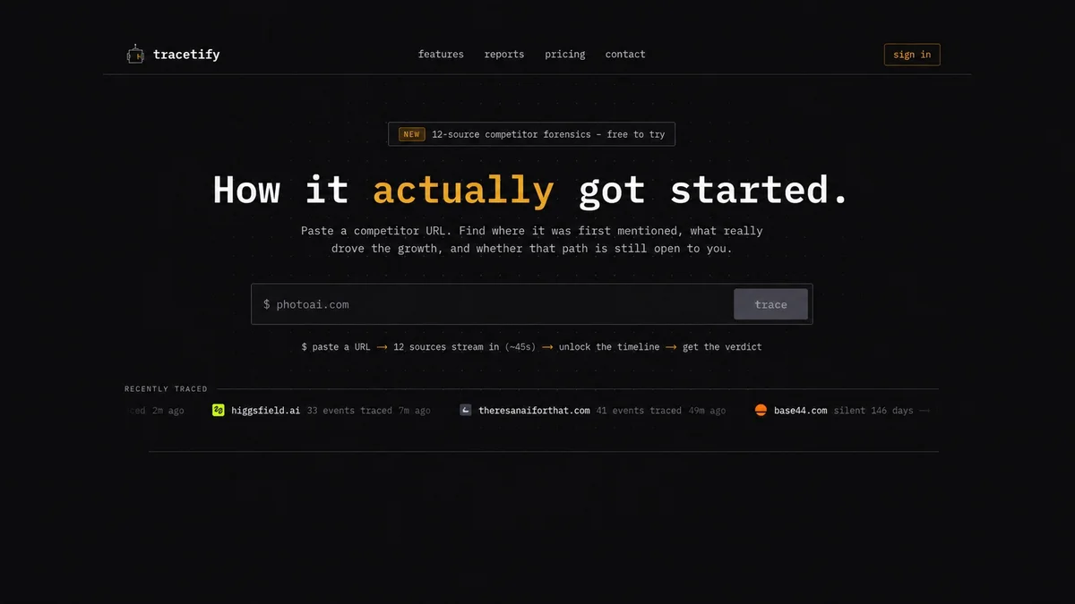 Tracetify screenshot