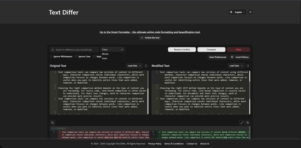 Text Differ screenshot