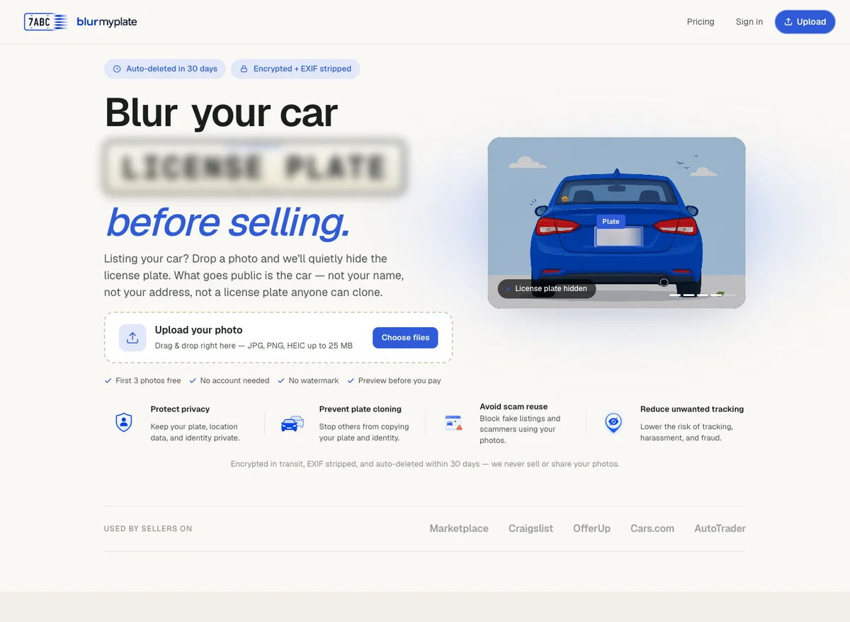 BlurMyPlate screenshot
