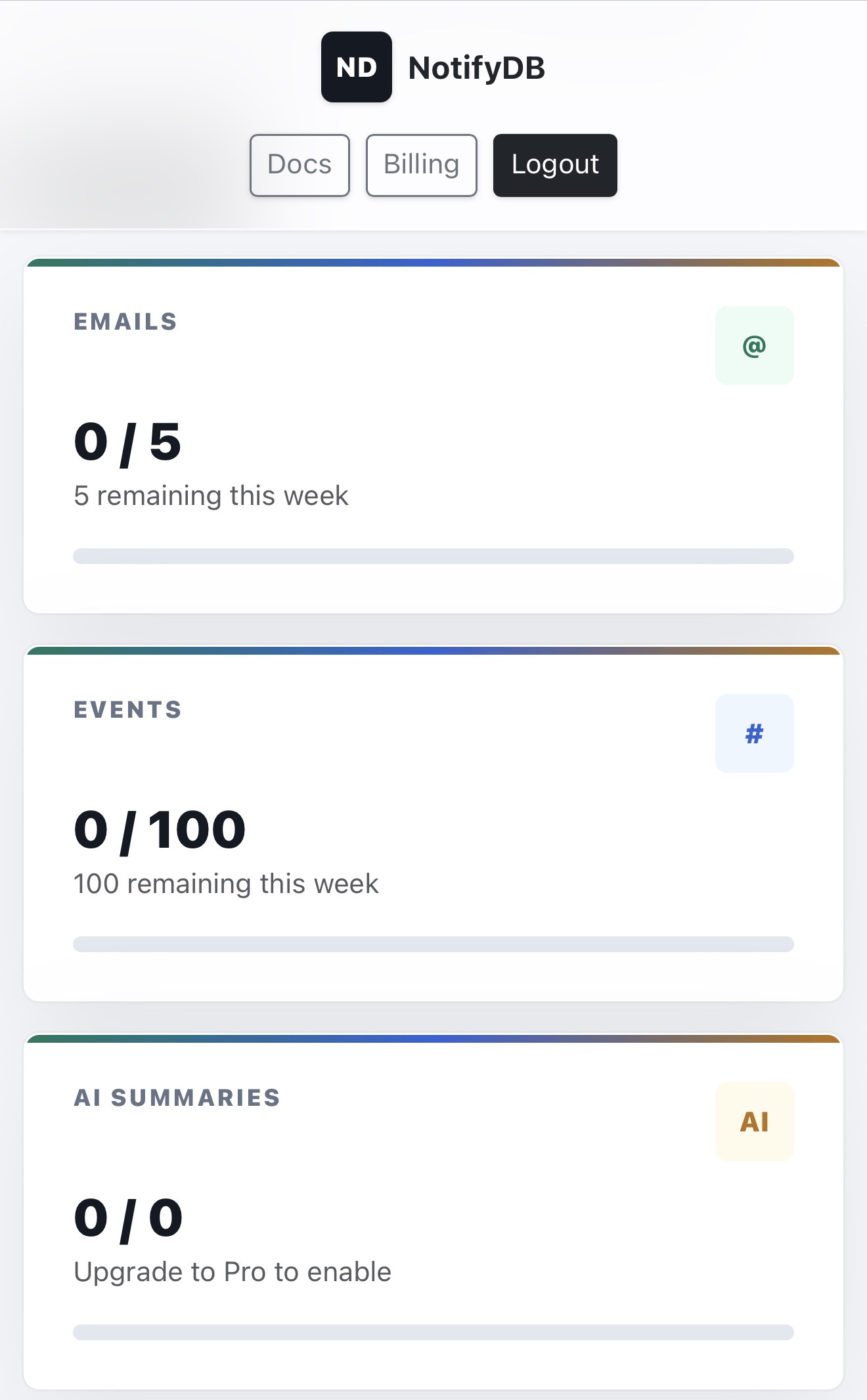 NotifyDB screenshot 2