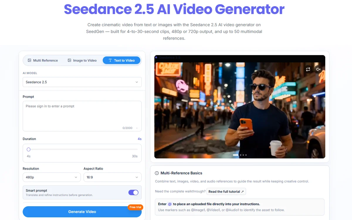 Seedance 2.5— Free Online screenshot