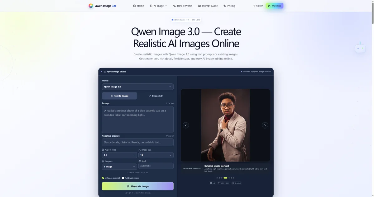 Qwen Image 3.0 screenshot