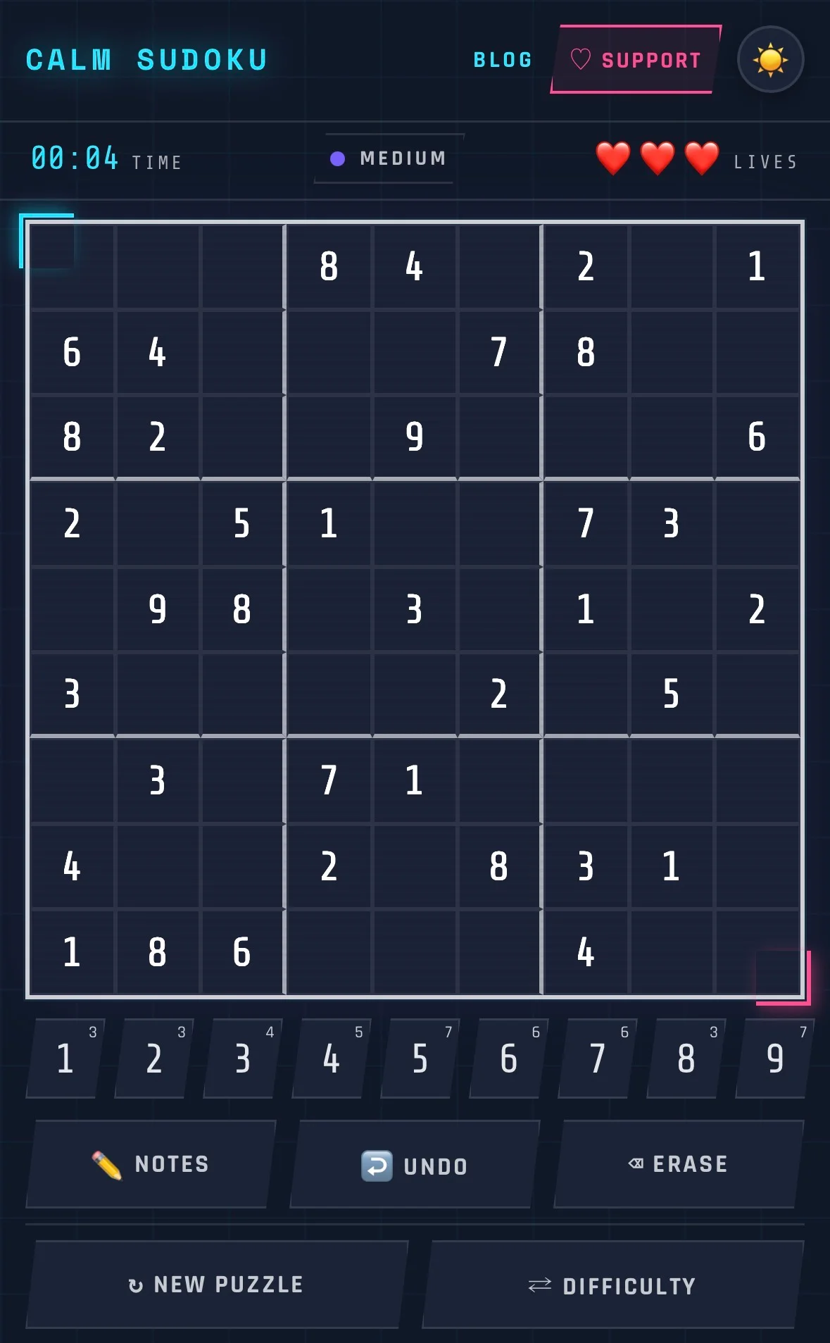 calmsudoku screenshot 2