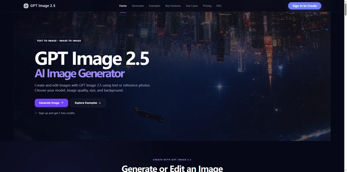 GPT Image 2.5 online screenshot