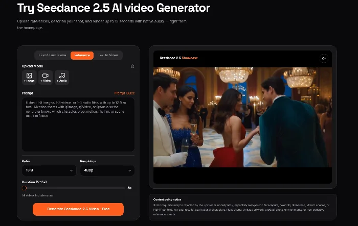 Seedance 2.5 Online preview