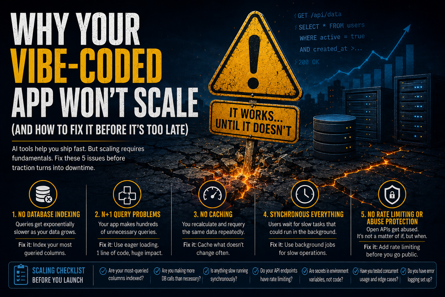 Why Your Vibe-Coded App Won't Scale (And How to Fix It Before It's Too Late) cover image
